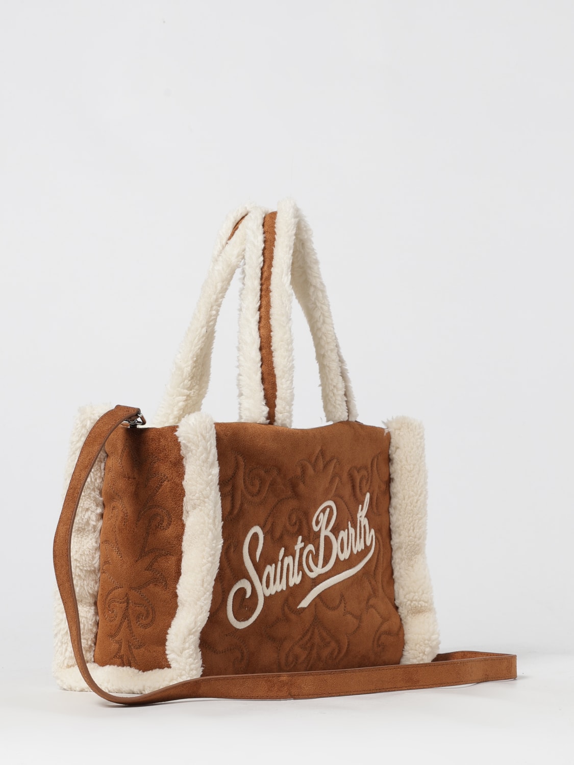 MC2 SAINT BARTH BORSA A SPALLA: Borsa Colette Mc2 Saint Barth in camoscio sintetico e pile, Cammello - Img 2