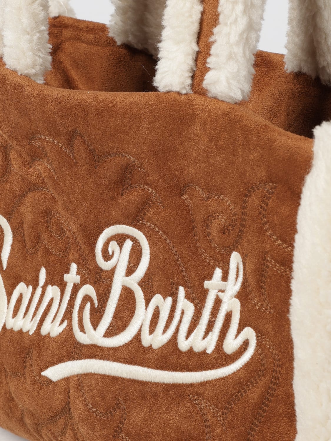 MC2 SAINT BARTH BORSA A SPALLA: Borsa Colette Mc2 Saint Barth in camoscio sintetico e pile, Cammello - Img 3