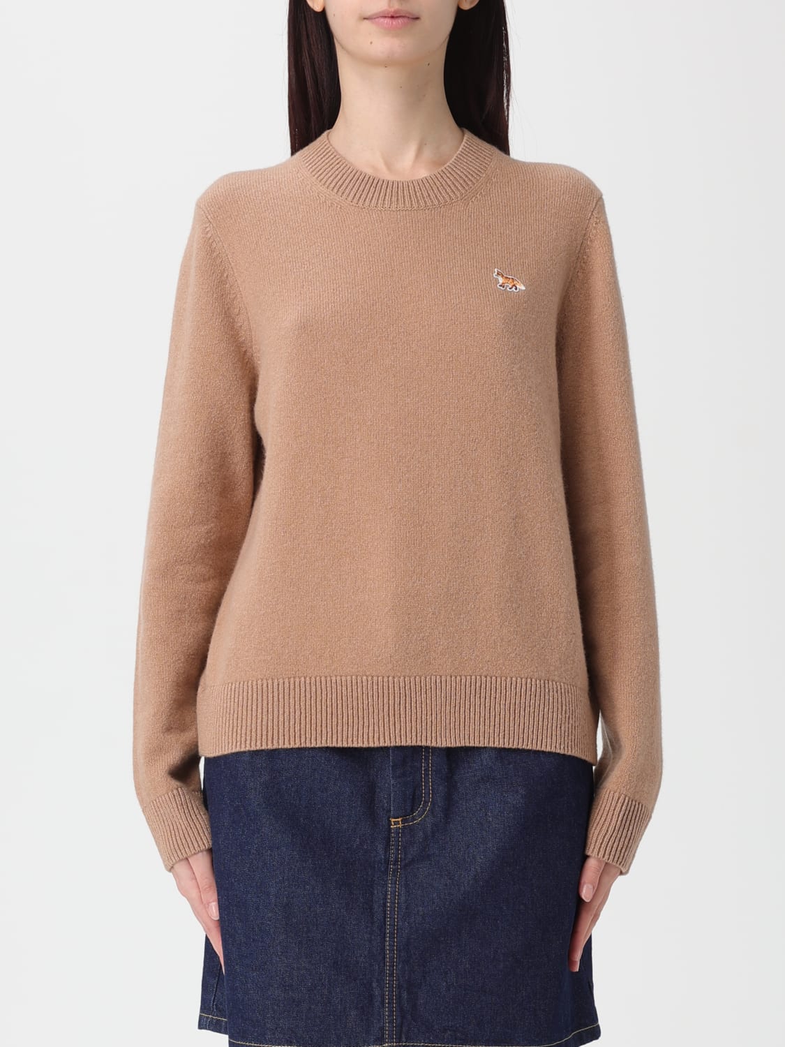 MAISON KITSUNÉ SWEATER: Sweater woman Maison KitsunÉ, Beige - Img 1