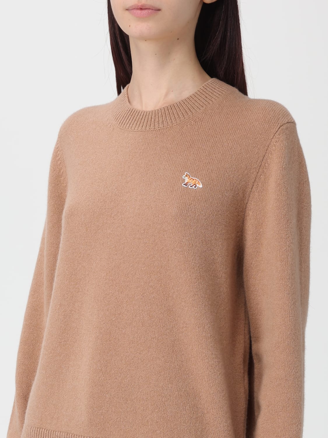 MAISON KITSUNÉ SWEATER: Sweater woman Maison KitsunÉ, Beige - Img 4