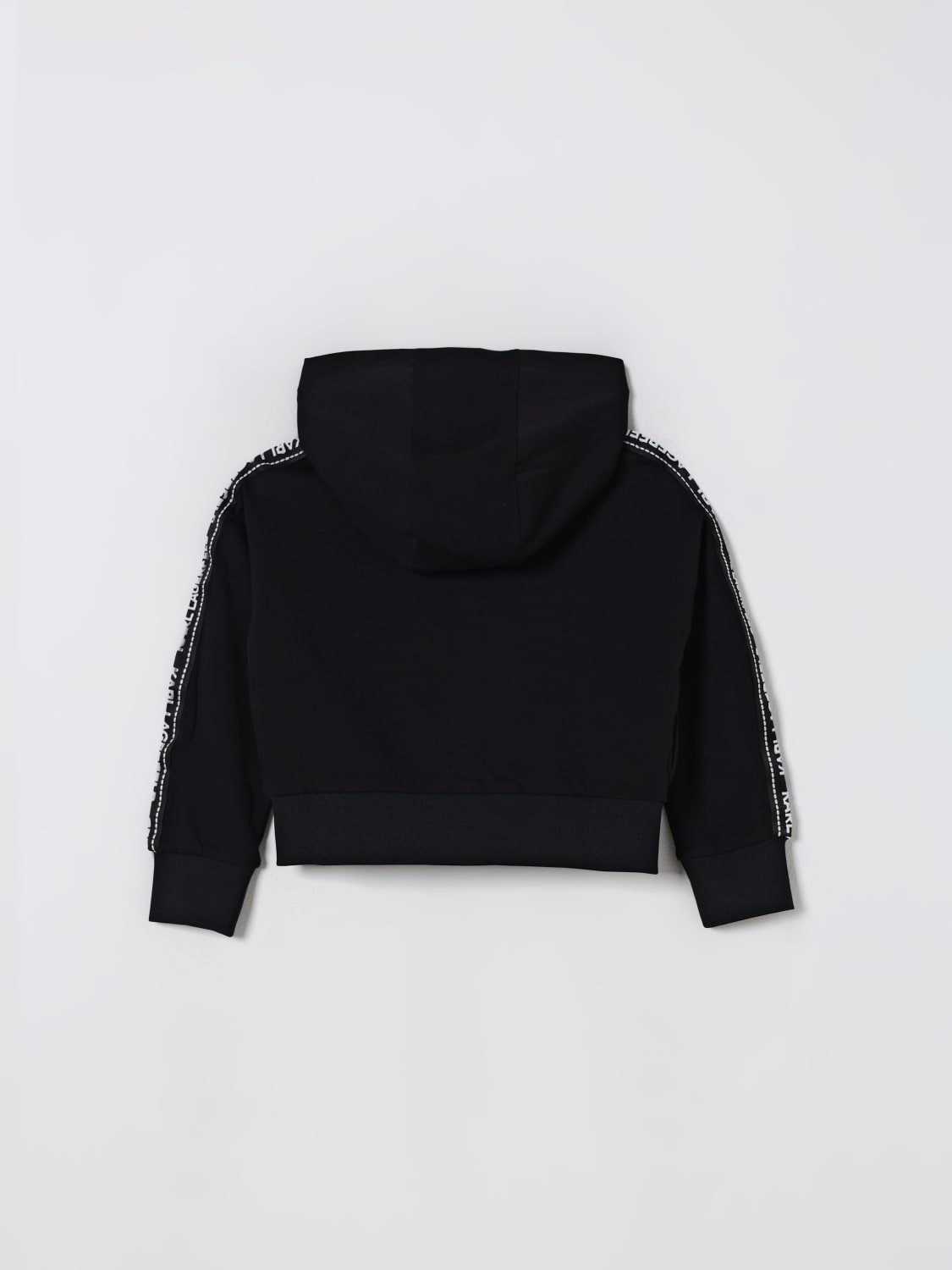 KARL LAGERFELD KIDS MAGLIA: Felpa con cappuccio Karl Lagerfeld Kids, Nero - Img 2