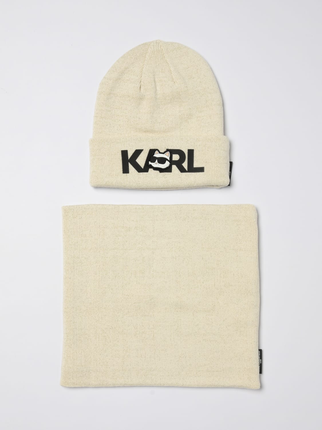 KARL LAGERFELD KIDS HAT: Hat kids Karl Lagerfeld Kids, Beige - Img 1