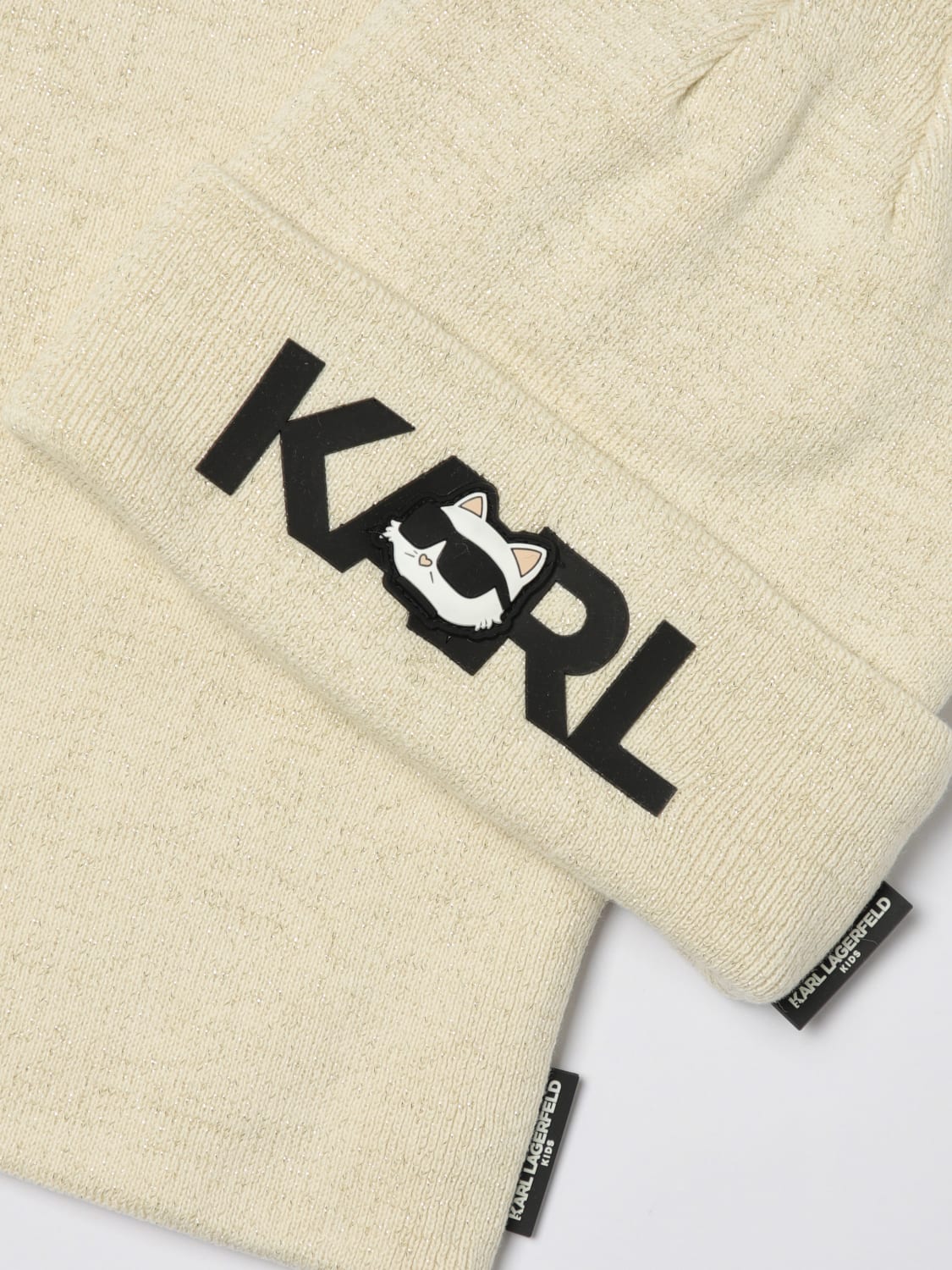 KARL LAGERFELD KIDS HAT: Hat kids Karl Lagerfeld Kids, Beige - Img 3
