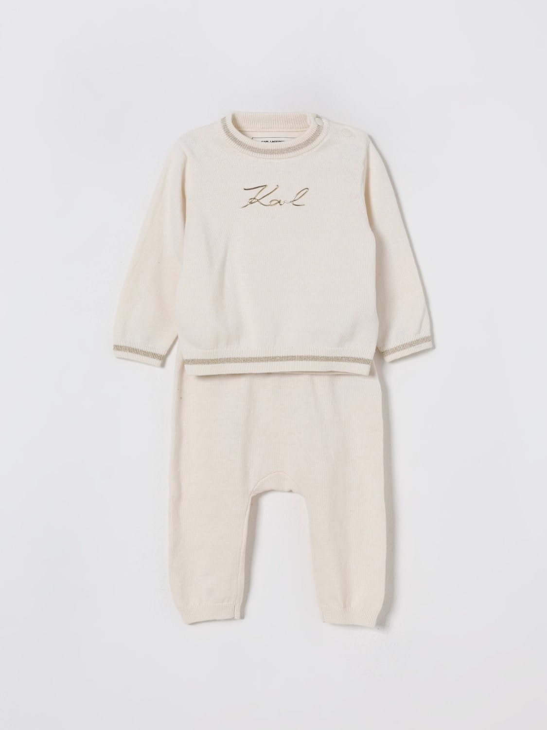 KARL LAGERFELD KIDS JUMPSUIT: Karl Lagerfeld Kids baby set, Yellow Cream - Img 1