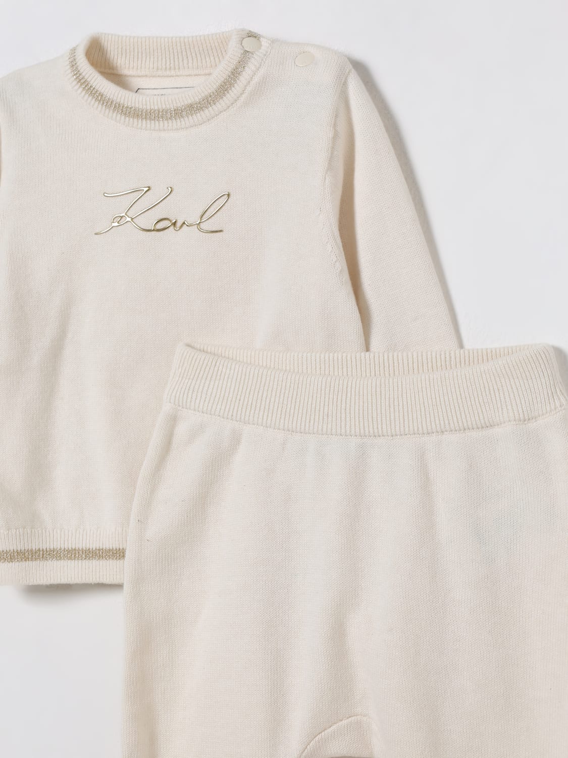 KARL LAGERFELD KIDS JUMPSUIT: Karl Lagerfeld Kids baby set, Yellow Cream - Img 3