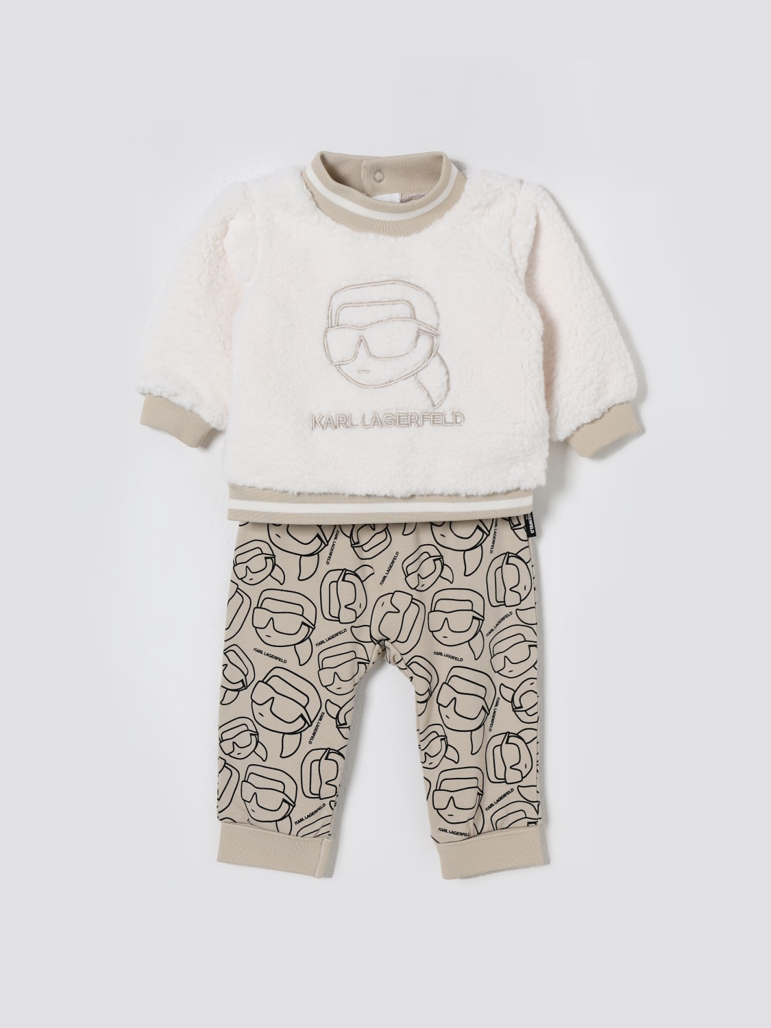 KARL LAGERFELD KIDS JUMPSUIT: Karl Lagerfeld Kids boys' set, Beige - Img 1