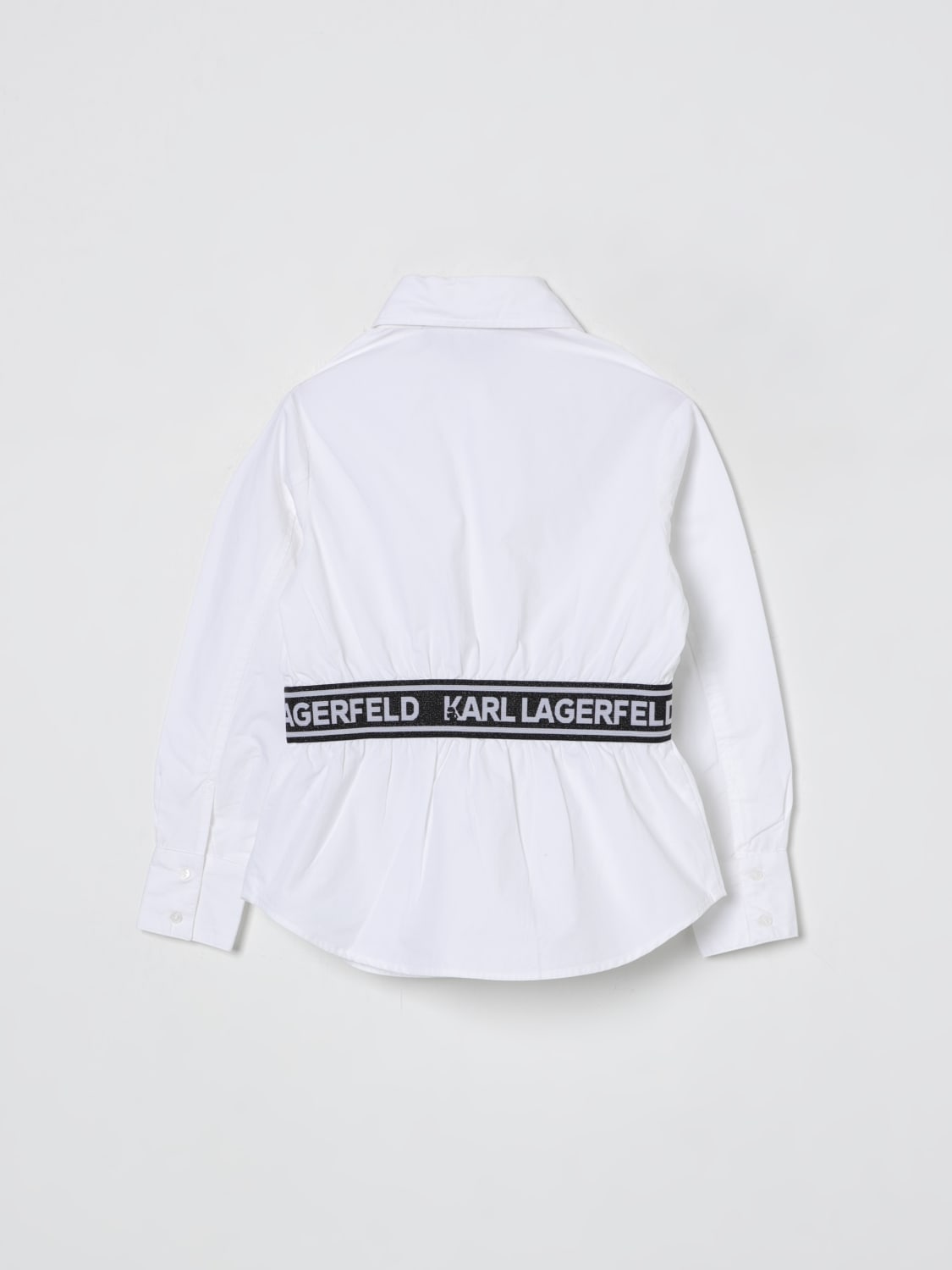 KARL LAGERFELD KIDS CAMICIA: Camicia Karl Lagerfeld Kids in cotone con logo , Bianco - Img 2