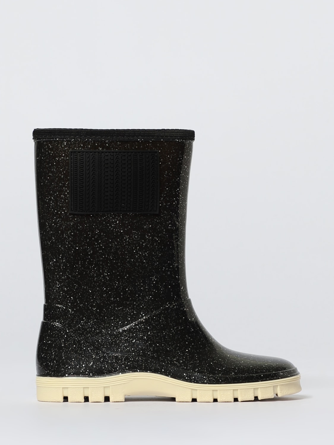 LITTLE MARC JACOBS SCARPE: Stivale da pioggia Little Marc Jacobs in pvc glitter , Nero - Img 1