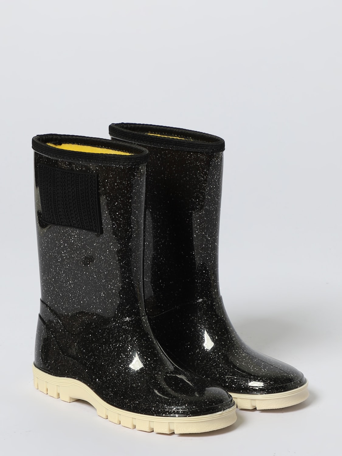 LITTLE MARC JACOBS SCARPE: Stivale da pioggia Little Marc Jacobs in pvc glitter , Nero - Img 2