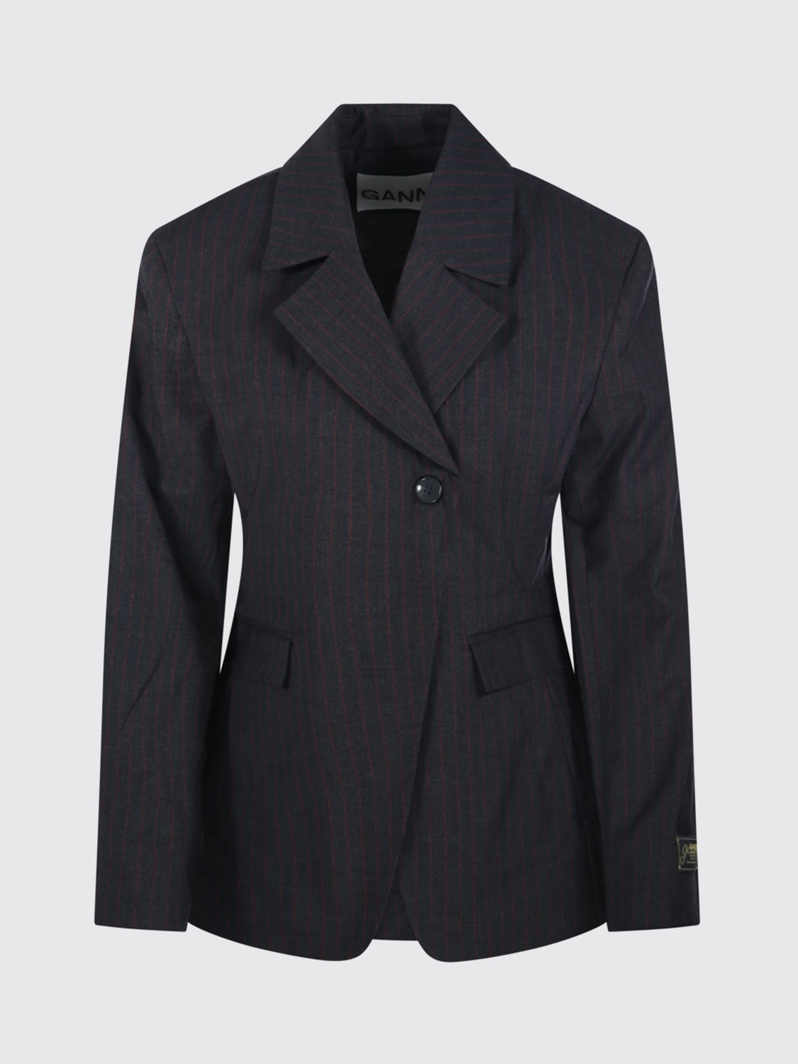 GANNI JACKET: Blazer woman Ganni, Blue - Img 1