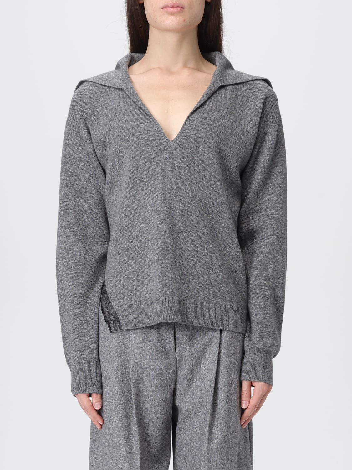 BOSS POLO: Polo in maglia di cashmere Boss, Grigio - Img 1