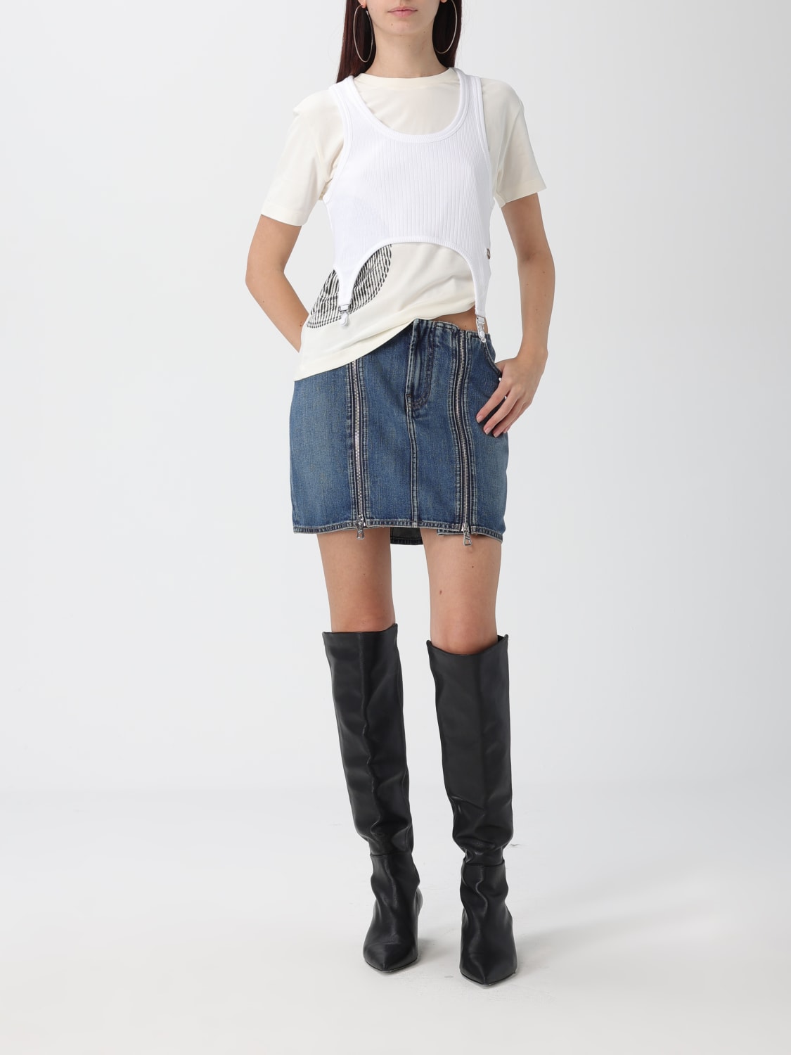 JEAN PAUL GAULTIER T-SHIRT: T-shirt femme Jean Paul Gaultier, Blanc - Img 2