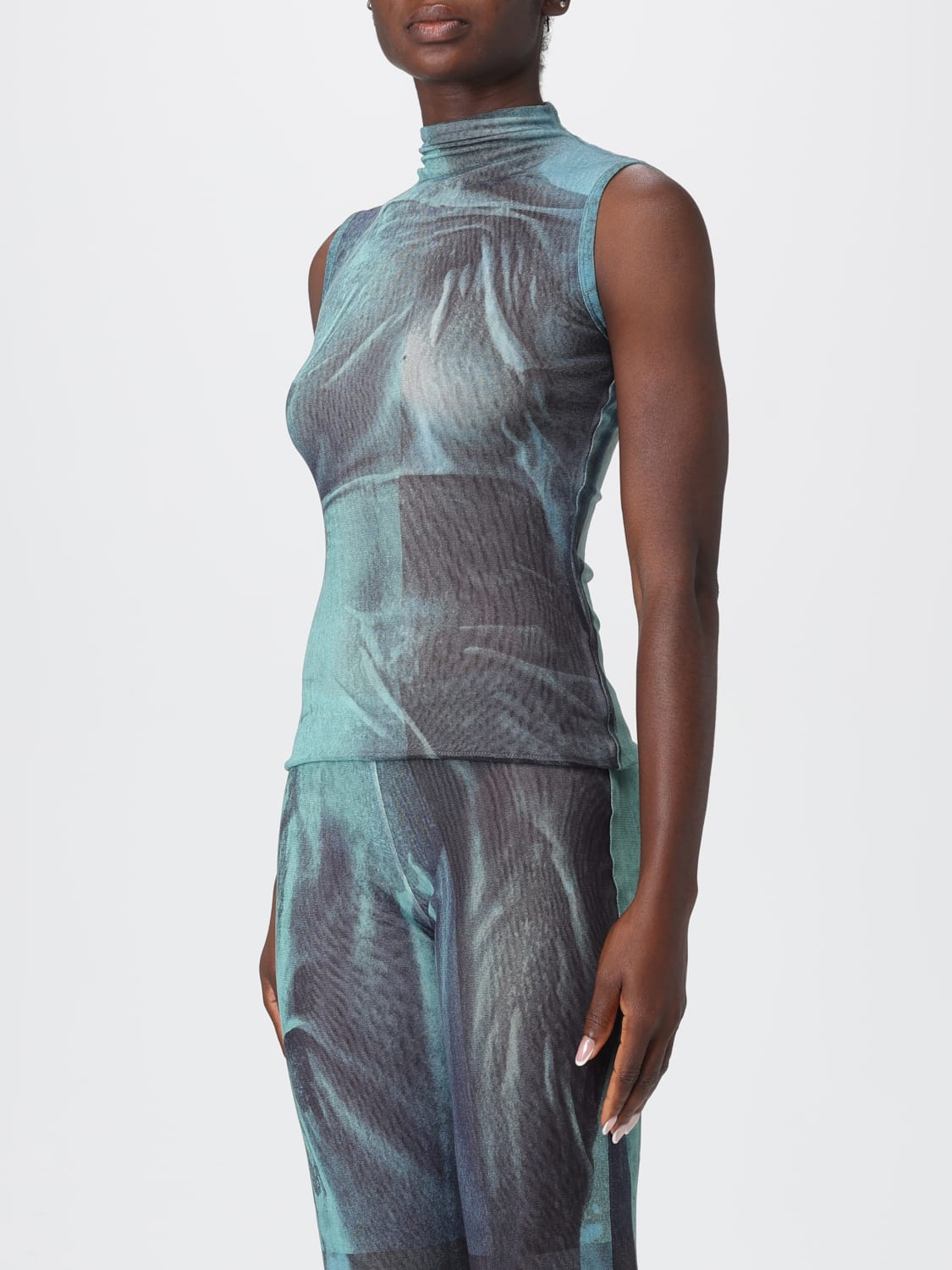 JEAN PAUL GAULTIER 上衣: 上衣 女士 Jean Paul Gaultier, 蓝色 - Img 4