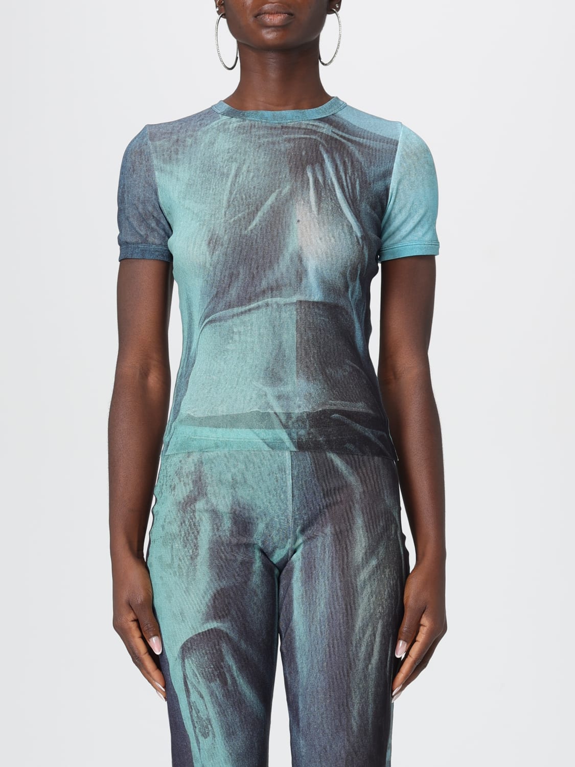 JEAN PAUL GAULTIER T-SHIRT: T-shirt woman Jean Paul Gaultier, Blue - Img 1