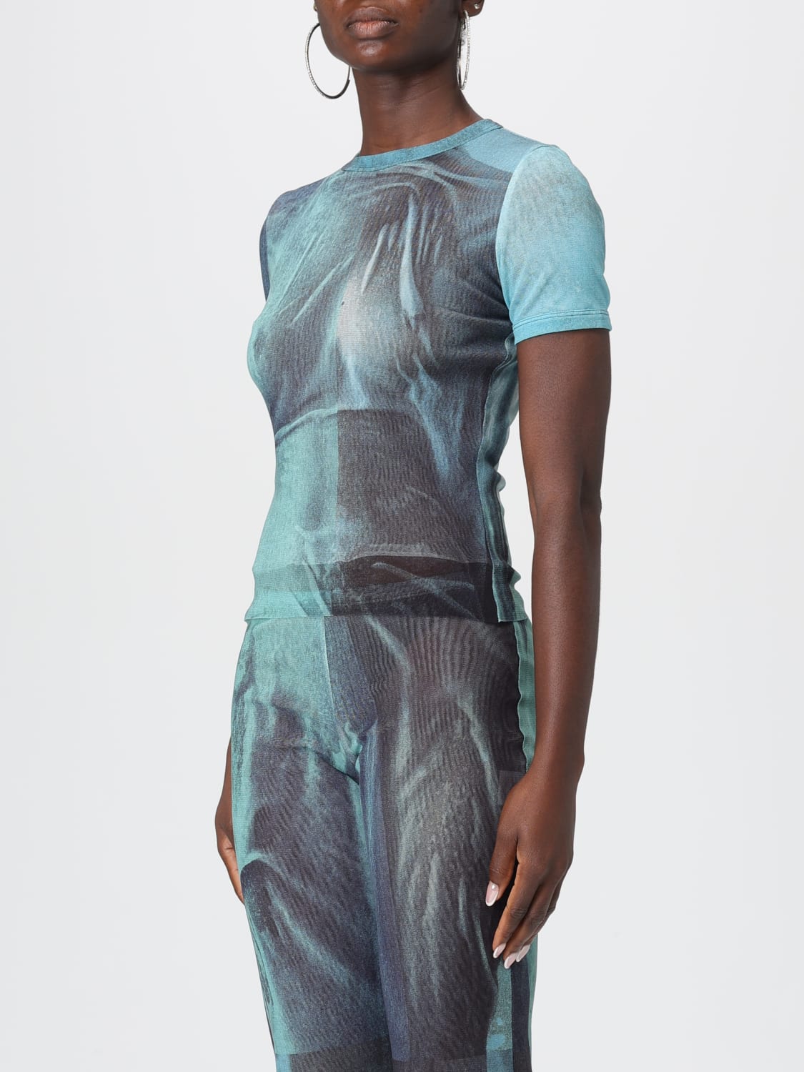 JEAN PAUL GAULTIER T-SHIRT: T-shirt woman Jean Paul Gaultier, Blue - Img 4