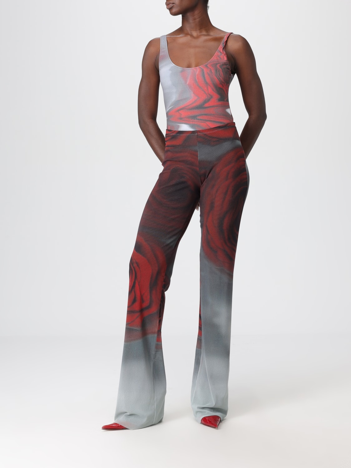 JEAN PAUL GAULTIER PANTS: Pants woman Jean Paul Gaultier, Red - Img 2