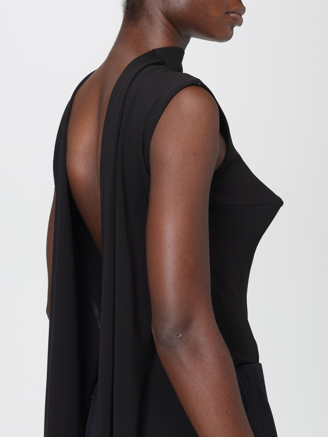 JEAN PAUL GAULTIER TOP: Top a body Jean Paul Gaultier in viscosa stretch asimmetrico , Nero - Img 4