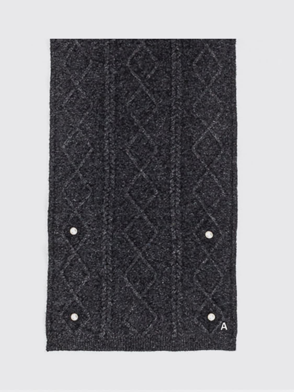 TWINSET ACTITUDE SCIARPA: Sciarpa Twinset Actitude in maglia con perle sintetiche , Grigio - Img 1