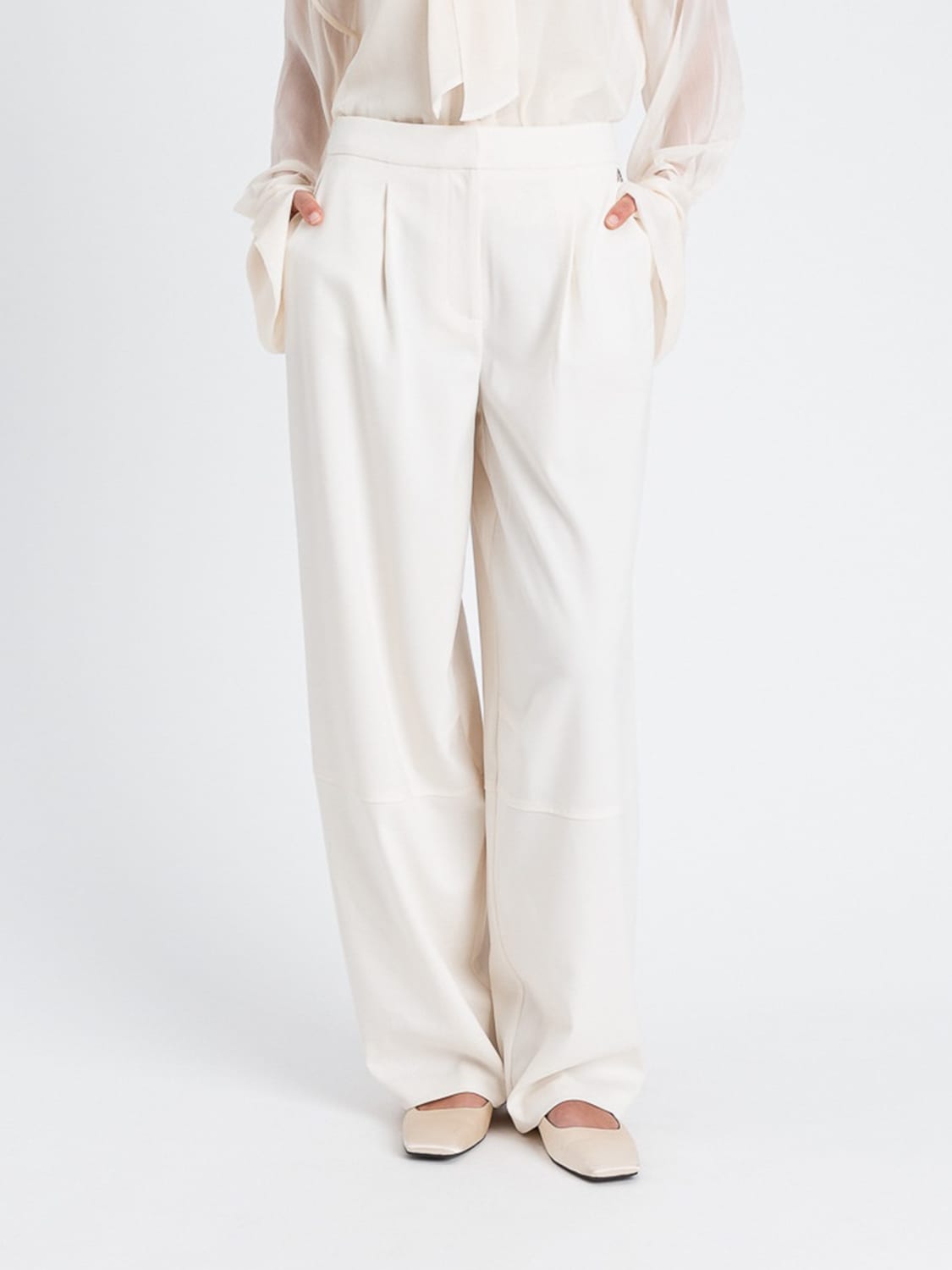 TWINSET ACTITUDE PANTALON: Pantalon femme Twinset Actitude, Blanc - Img 1