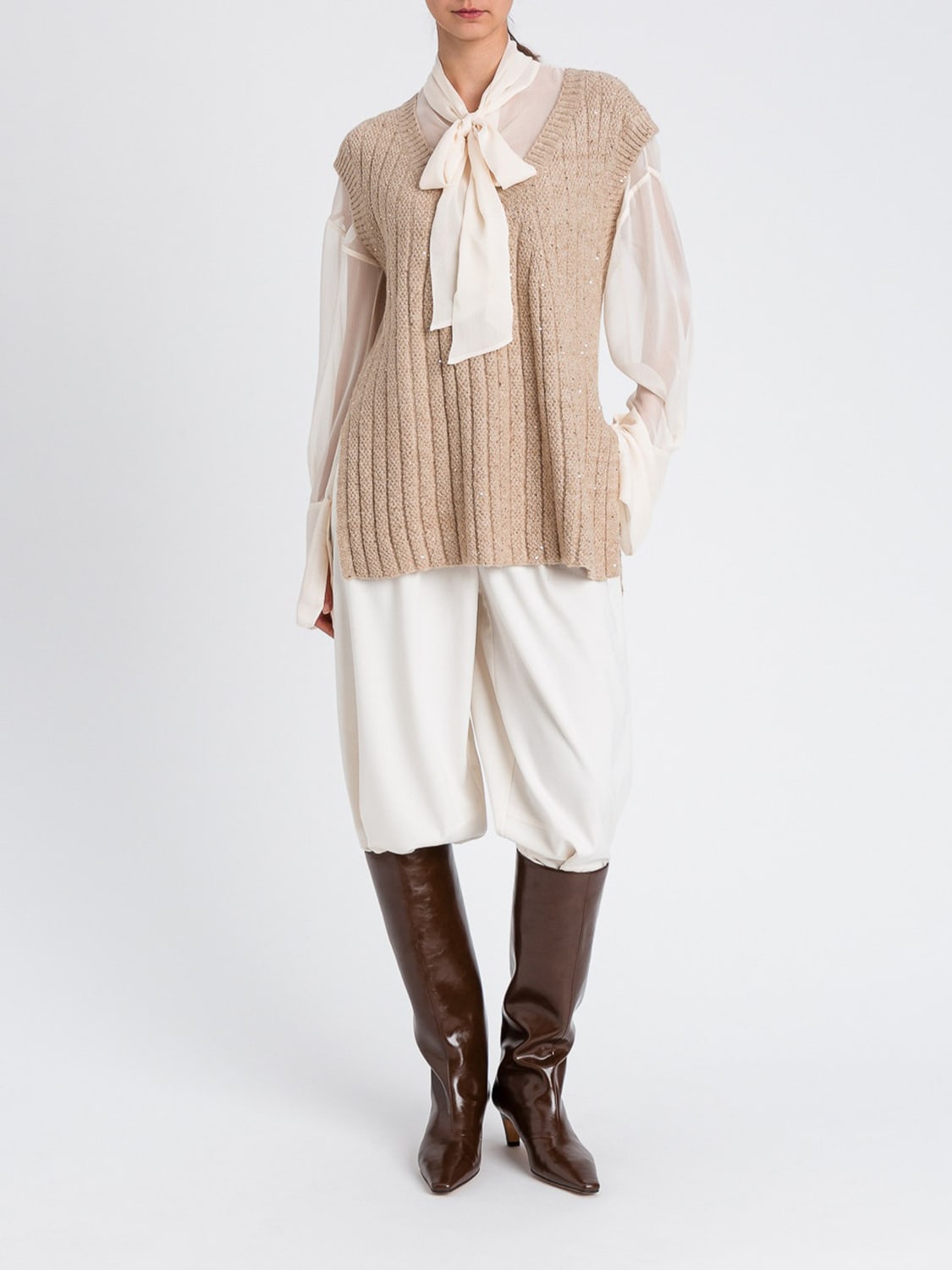 TWINSET ACTITUDE PANTALON: Pantalon femme Twinset Actitude, Blanc - Img 2