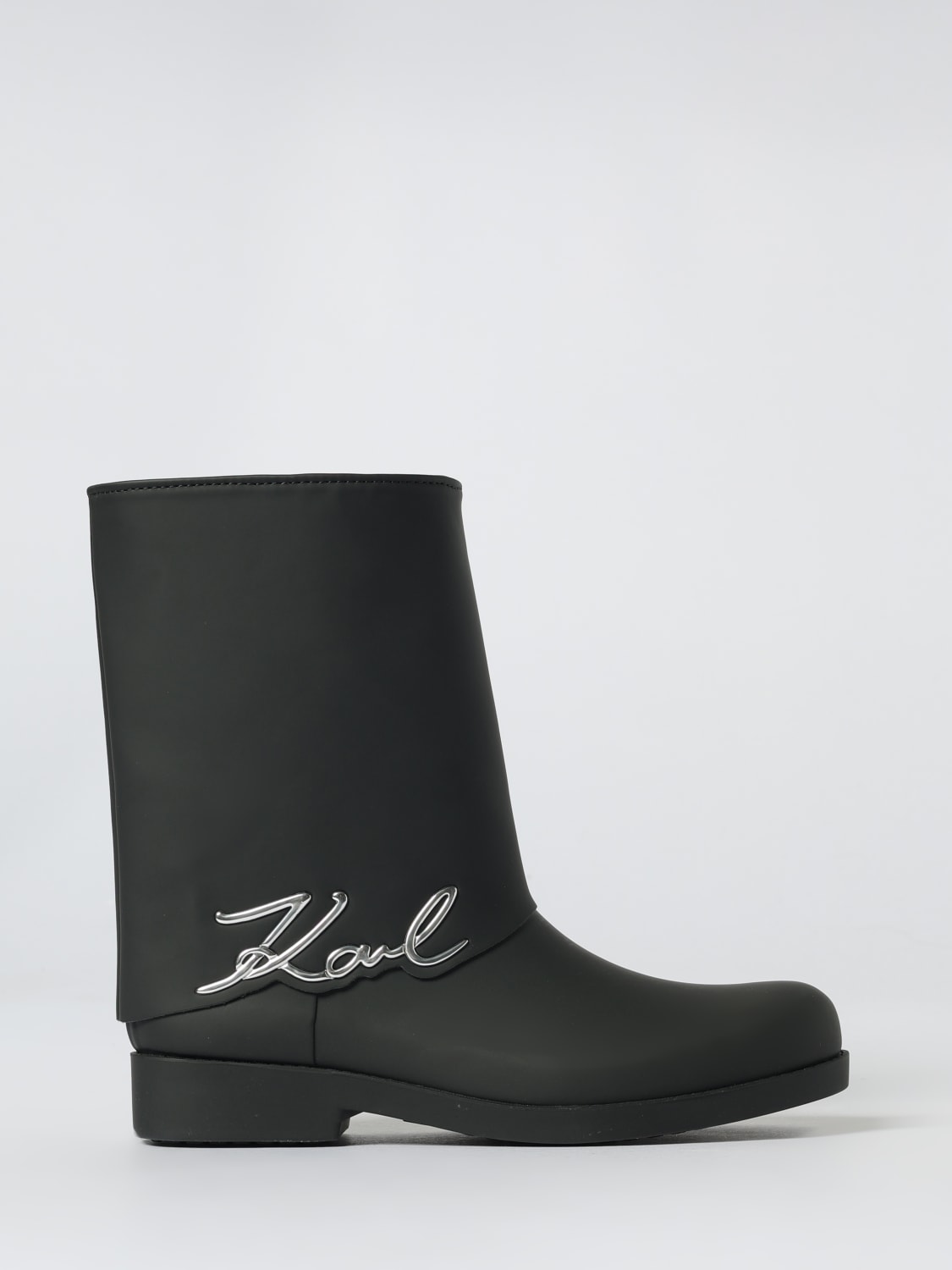 KARL LAGERFELD BOOTS: Flat ankle boot woman Karl Lagerfeld, Black - Img 1