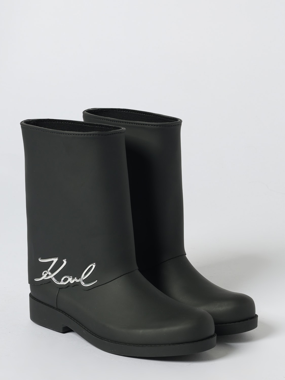 KARL LAGERFELD BOOTS: Flat ankle boot woman Karl Lagerfeld, Black - Img 2
