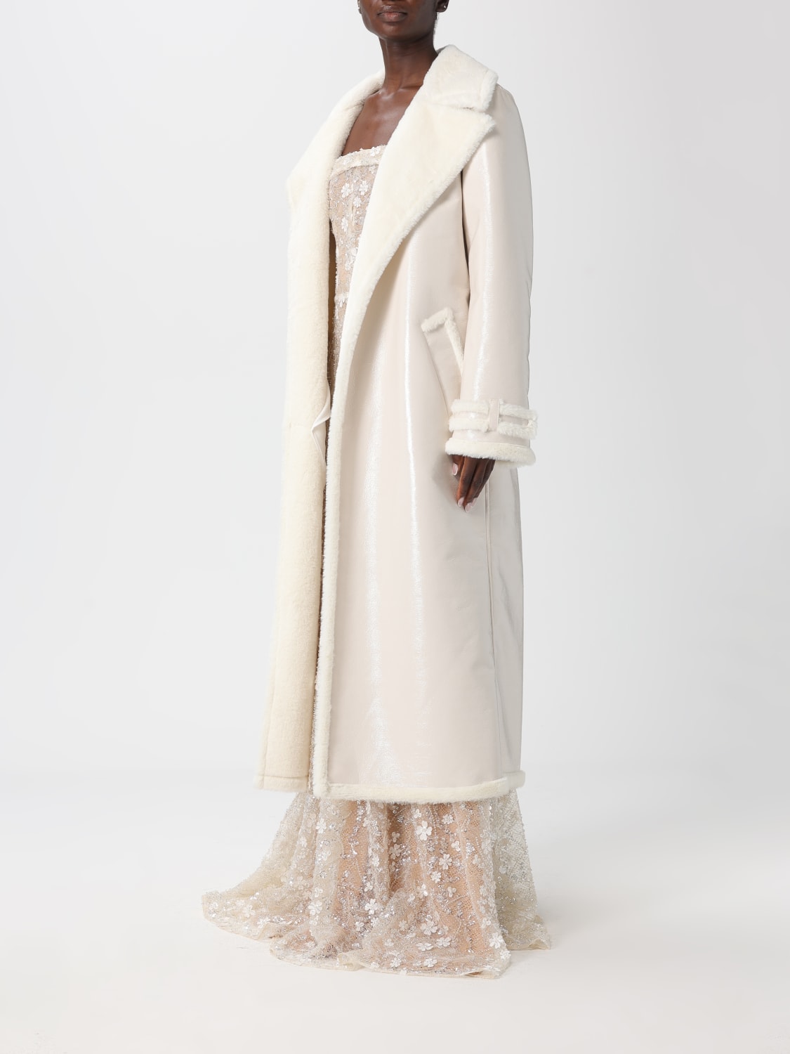 GENNY 皮草: 大衣 女士 Genny, 白色 - Img 3