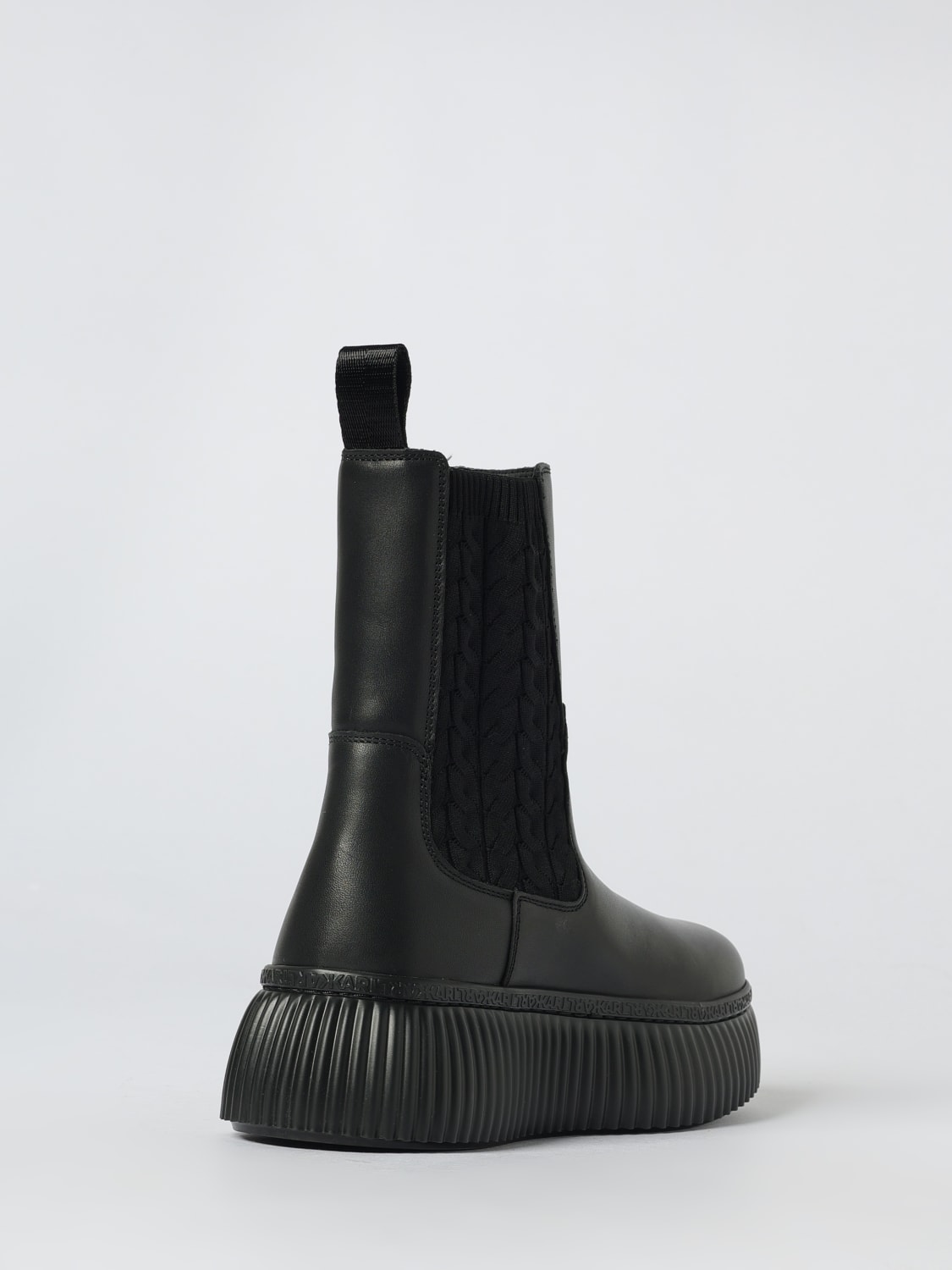 KARL LAGERFELD BOOTS: Flat ankle boot woman Karl Lagerfeld, Black - Img 3