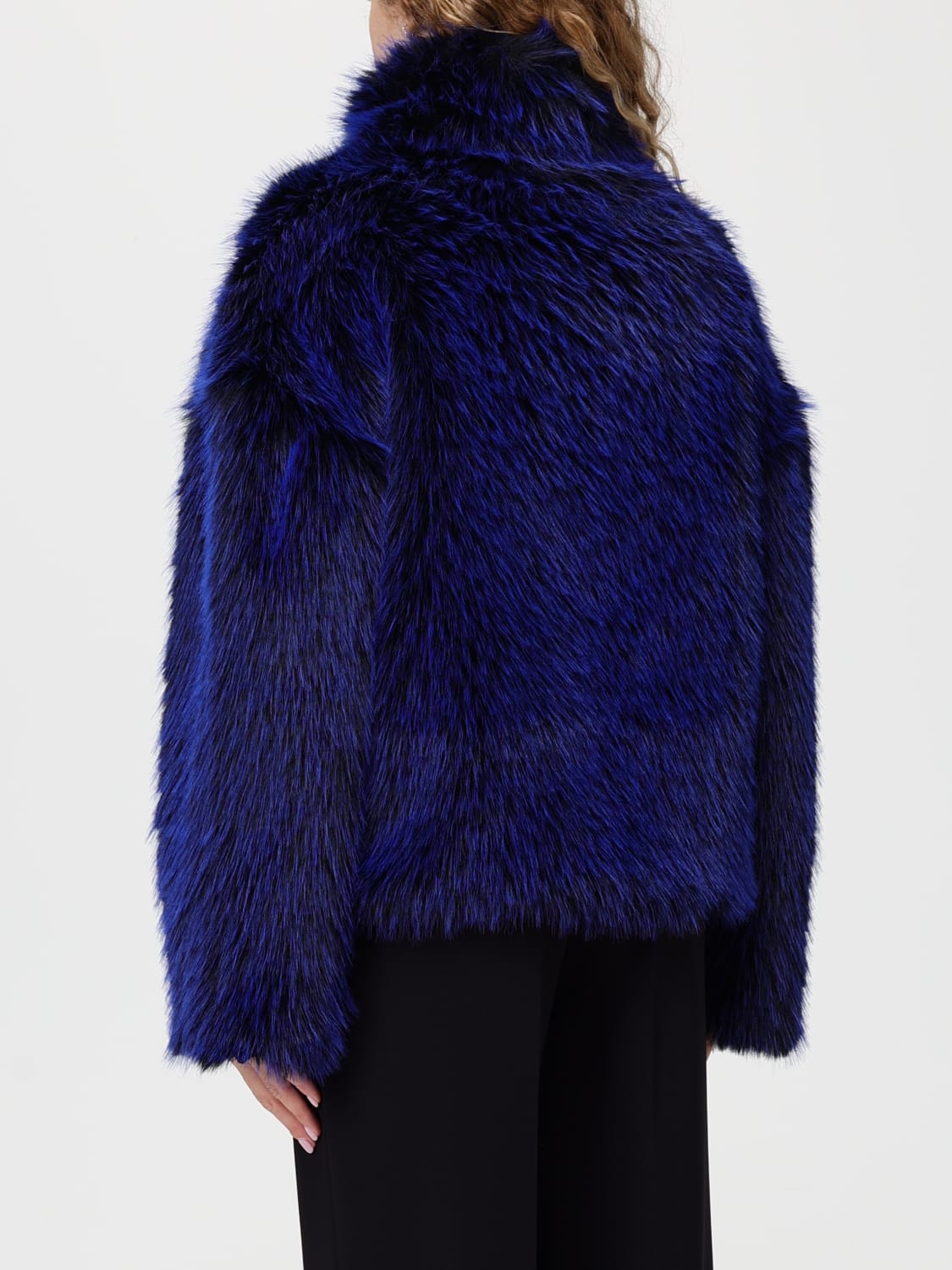 JUST CAVALLI FUR COAT: Fur coat woman Just Cavalli, Blue - Img 2
