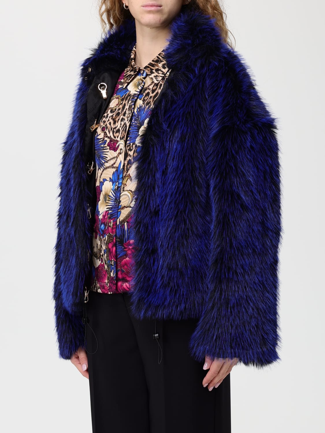 JUST CAVALLI FUR COAT: Fur coat woman Just Cavalli, Blue - Img 3