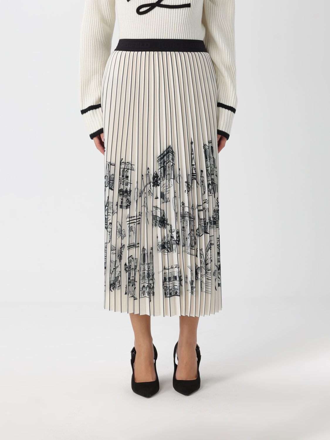 KARL LAGERFELD SKIRT: Skirt woman Karl Lagerfeld, White - Img 1