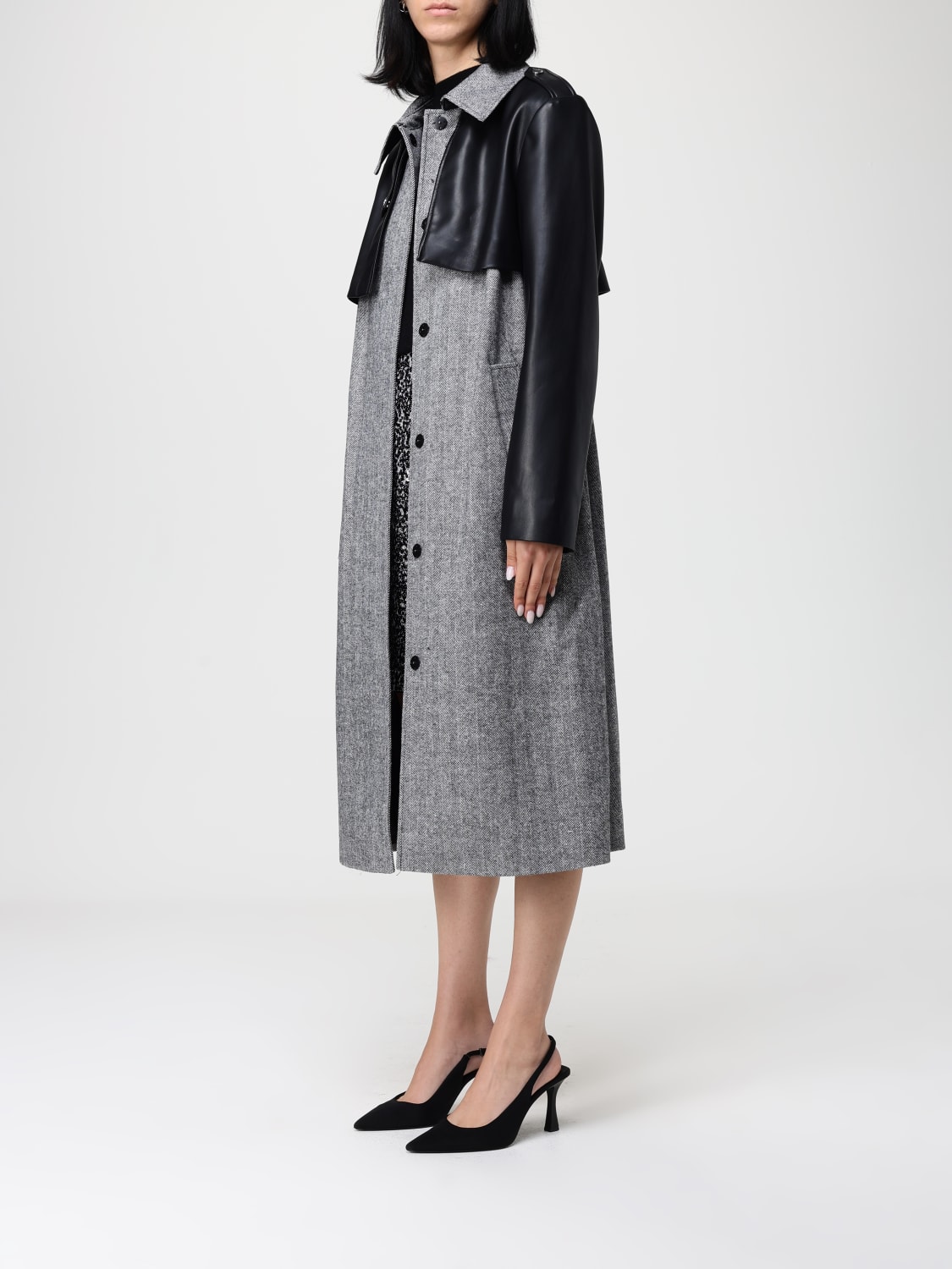 KARL LAGERFELD CAPPOTTO: Cappotto Karl Lagerfeld in misto lana , Grigio - Img 3