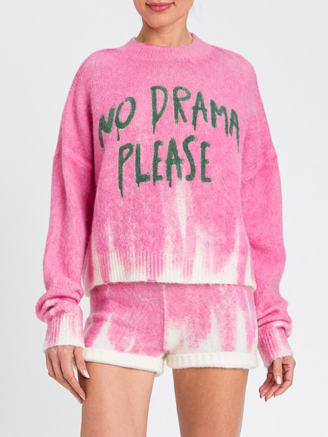 TWINSET ACTITUDE MAGLIA: Maglia in misto lana con slogan Twinset Actitude, Rosa - Img 1