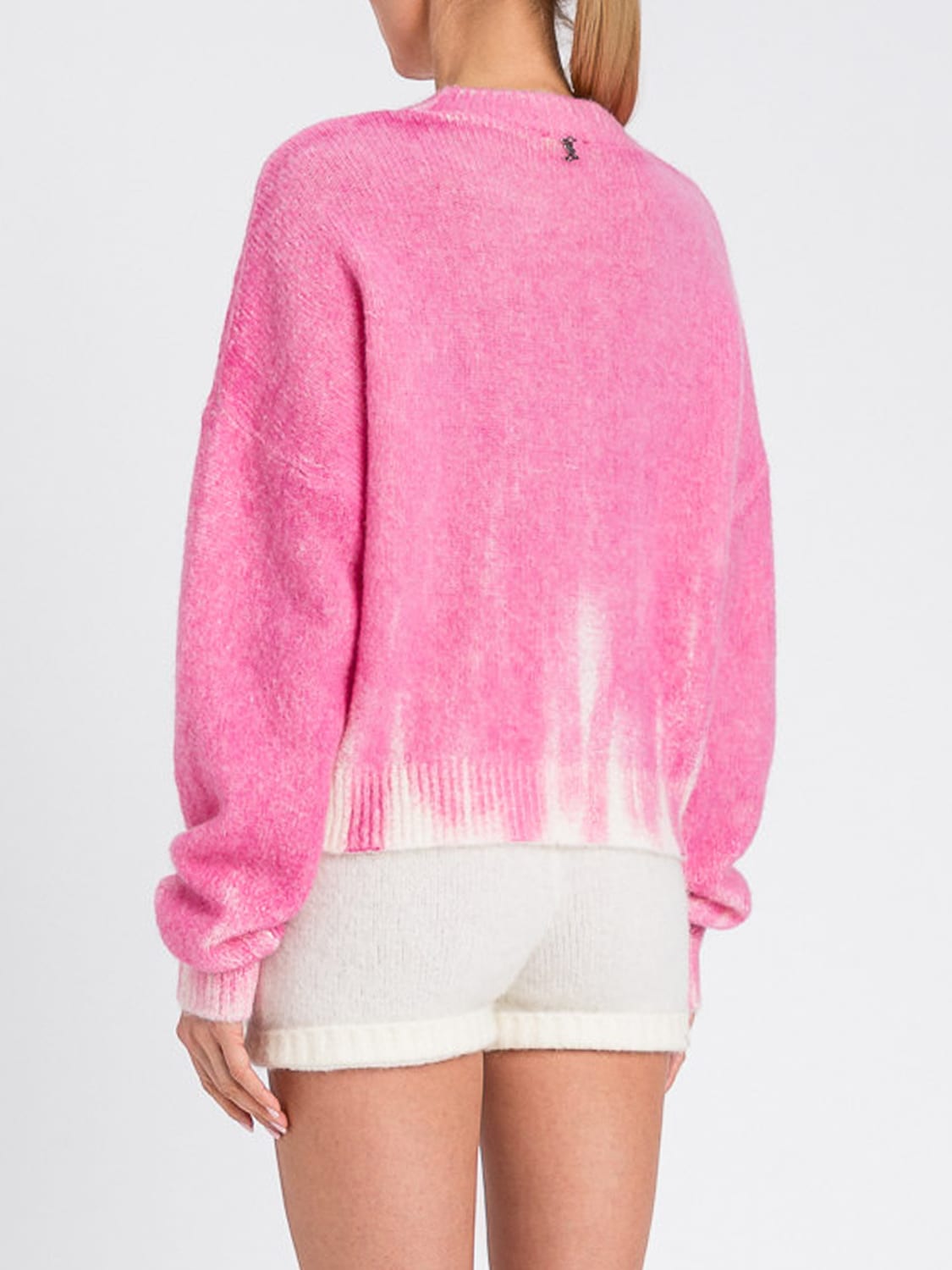 TWINSET ACTITUDE MAGLIA: Maglia in misto lana con slogan Twinset Actitude, Rosa - Img 2