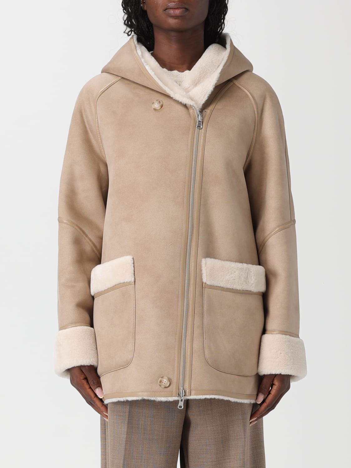 URBANCODE FUR COAT: Coat woman Urbancode, Beige - Img 1