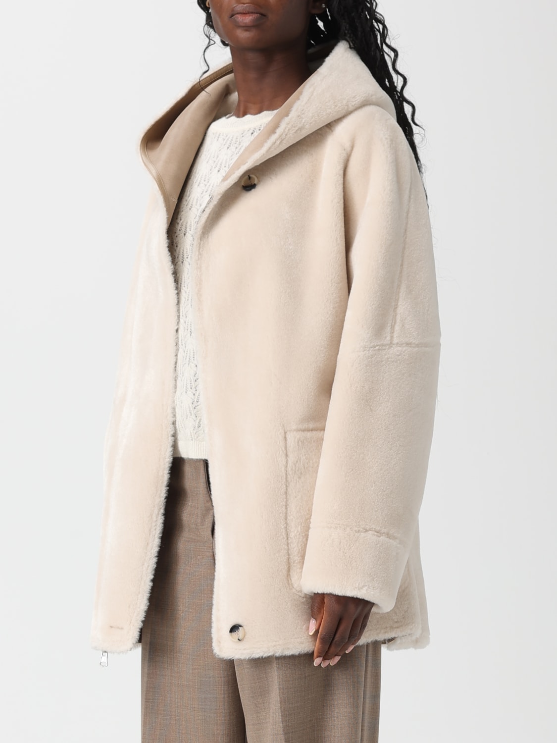 URBANCODE FUR COAT: Coat woman Urbancode, Beige - Img 3
