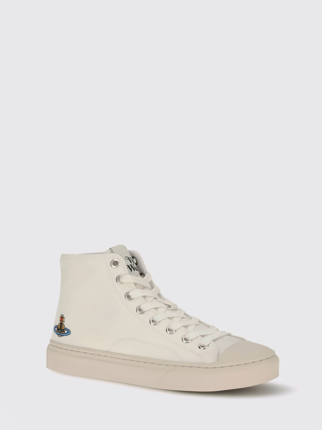 VIVIENNE WESTWOOD SNEAKERS: Sneakers Plimsoll Vivienne Westwood in canvas di cotone , Bianco - Img 2