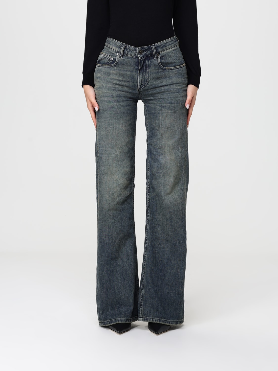 BALENCIAGA JEANS: Jeans wide-leg Balenciaga in denim , Blue Navy - Img 1