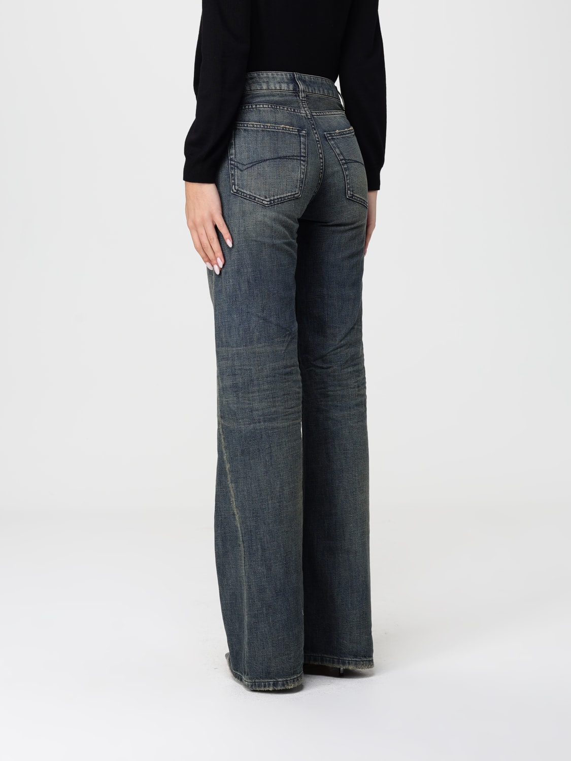 BALENCIAGA JEANS: Jeans wide-leg Balenciaga in denim , Blue Navy - Img 3