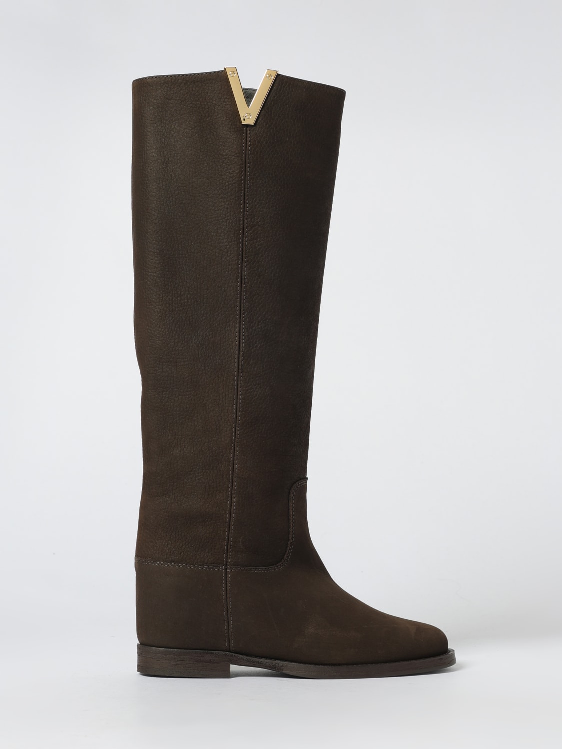 VIA ROMA 15 BOOTS: Flat ankle boot woman Via Roma 15, Brown - Img 1