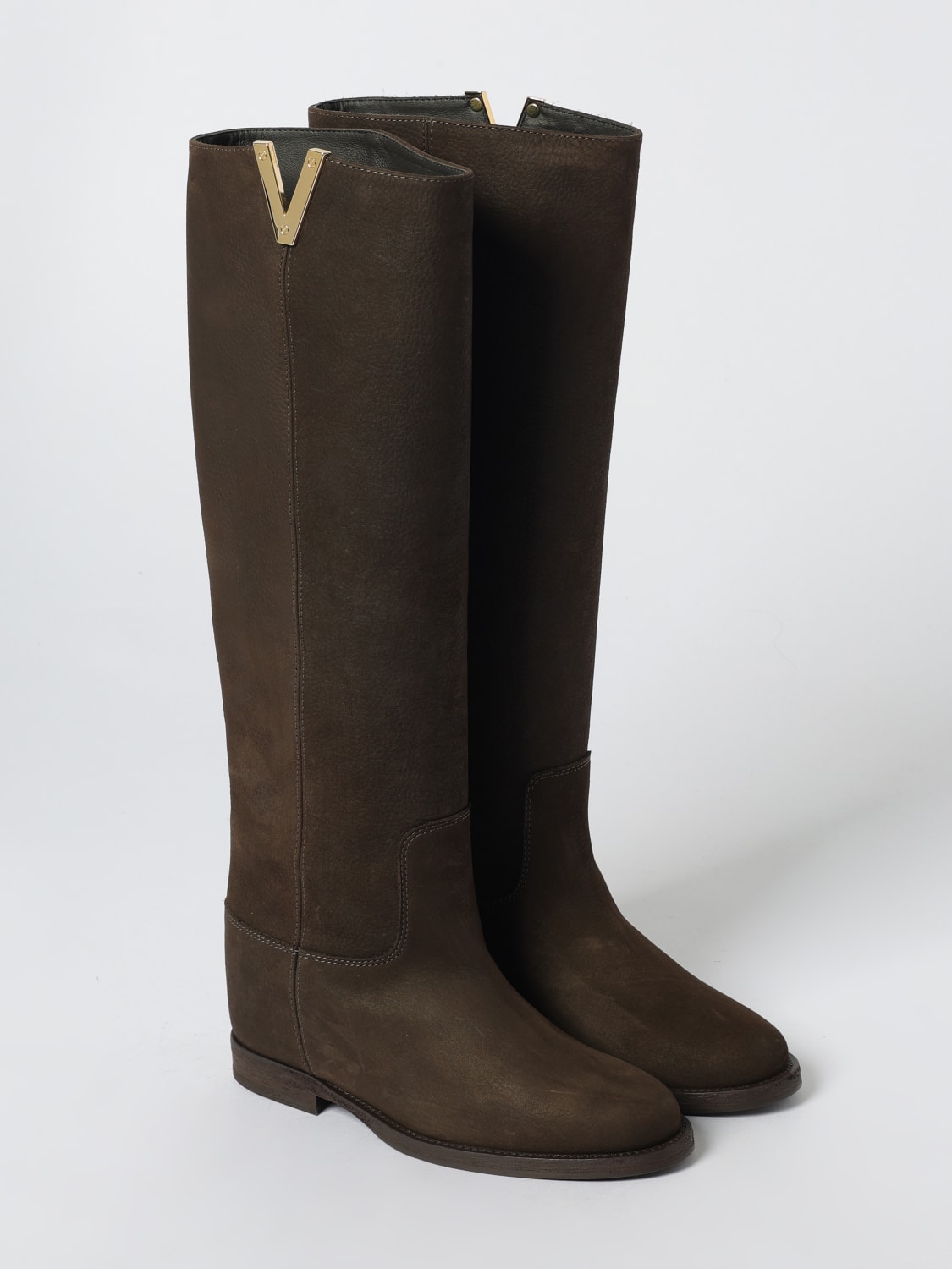 VIA ROMA 15 BOOTS: Flat ankle boot woman Via Roma 15, Brown - Img 2