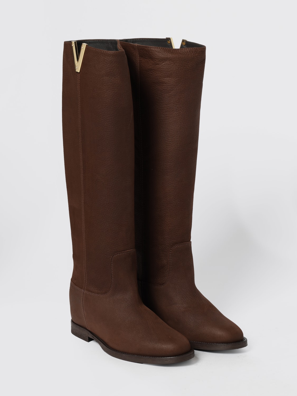 VIA ROMA 15 BOOTS: Flat ankle boot woman Via Roma 15, Burnt - Img 2