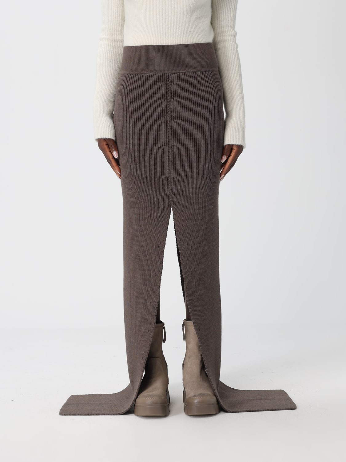 RICK OWENS GONNA: Gonna in maglia Rick Owens, Grigio - Img 1