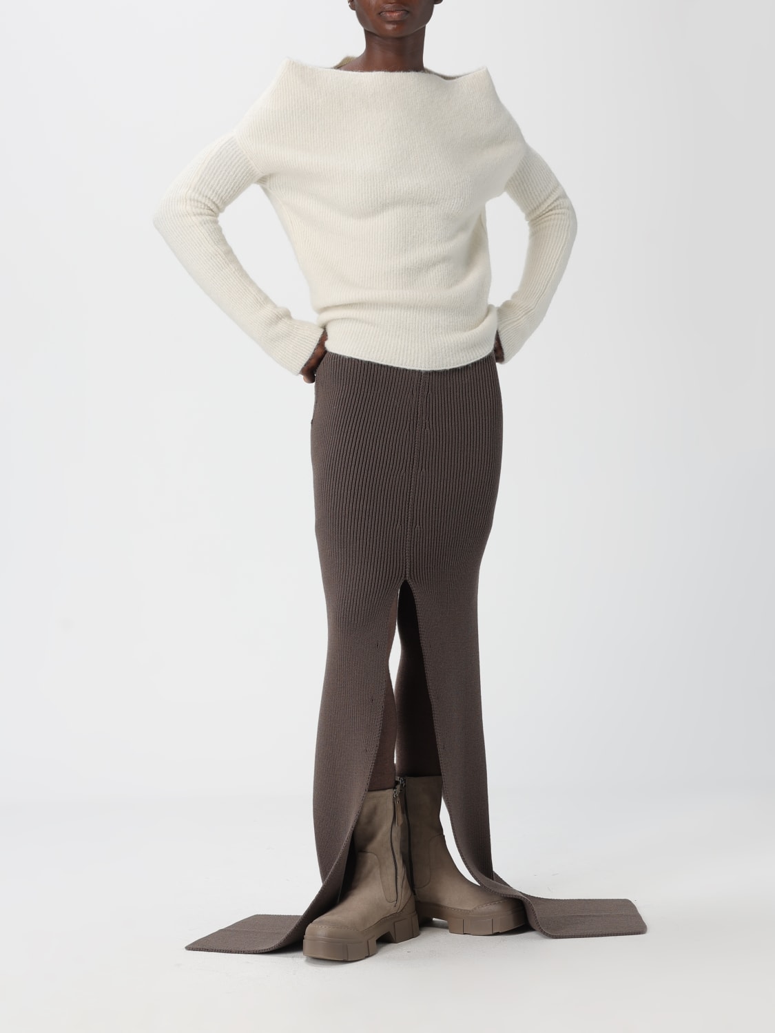 RICK OWENS GONNA: Gonna in maglia Rick Owens, Grigio - Img 2