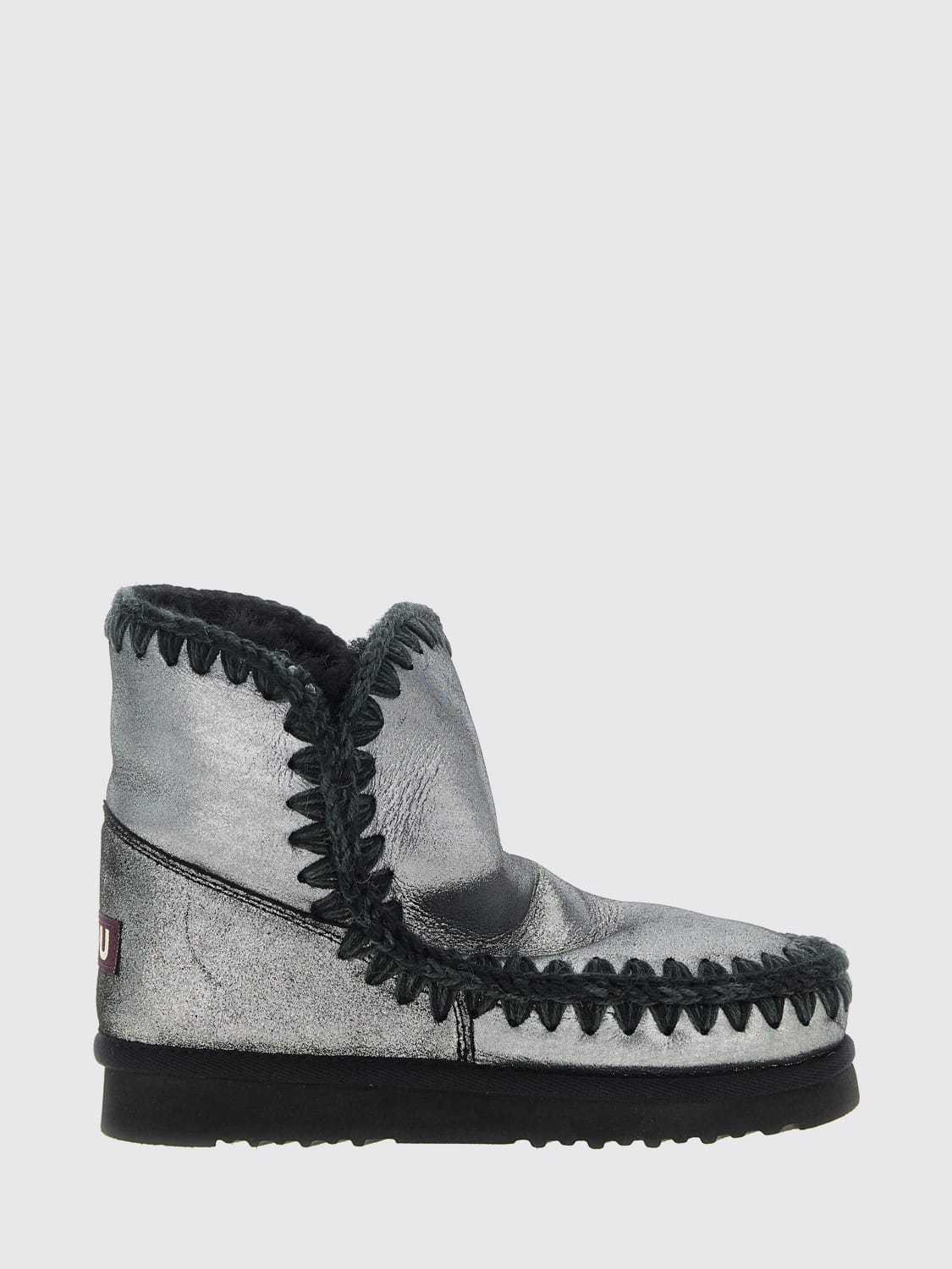 MOU BOOTS: Flat ankle boot woman Mou, Black - Img 1