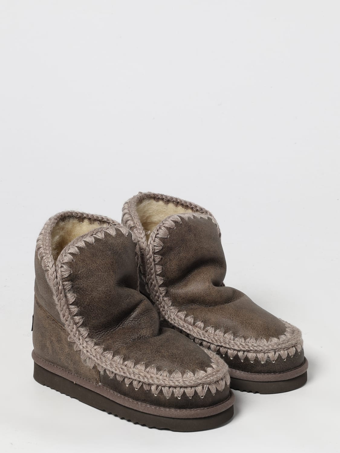 MOU BOOTS: Flat ankle boot woman Mou, Grey - Img 2
