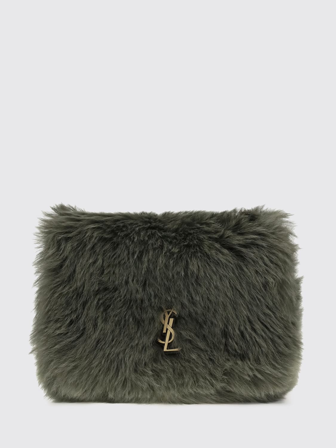 SAINT LAURENT BORSA A TRACOLLA: Borsa Jamie 4.3 Medium Saint Laurent in shearling , Oliva - Img 1