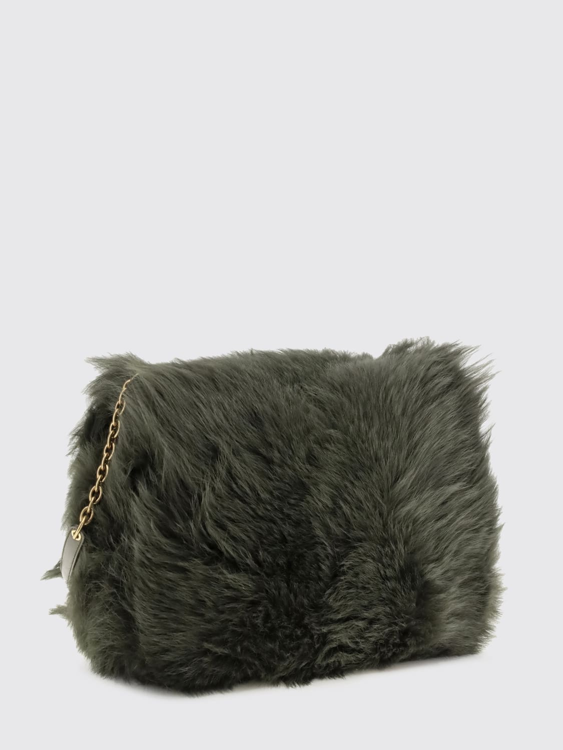 SAINT LAURENT BORSA A TRACOLLA: Borsa Jamie 4.3 Medium Saint Laurent in shearling , Oliva - Img 2