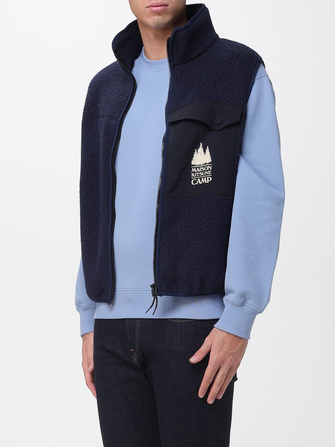 MAISON KITSUNÉ SUIT VEST: Sweater men Maison KitsunÉ, Blue - Img 3