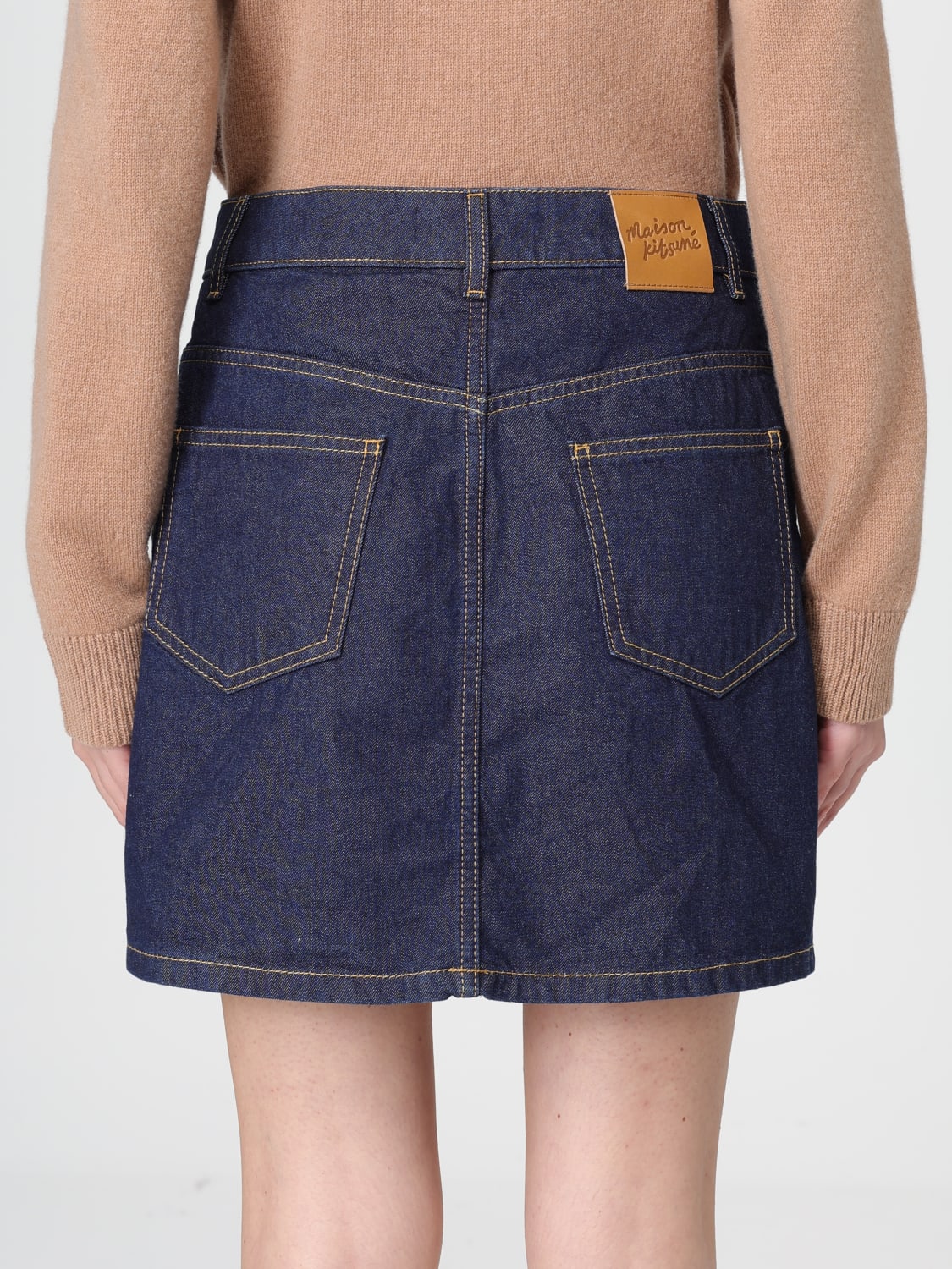 MAISON KITSUNÉ FALDA: Falda mujer Maison KitsunÉ, Azul Oscuro - Img 4